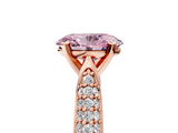 Rose gold Fancy Pink Oval  Solitaire Pavé Diamond Engagement Ring with Four-Prong Setting_142