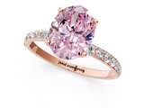 Rose gold Fancy Pink Oval  Solitaire Pavé Diamond Engagement Ring with Four-Prong Setting_40