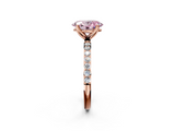 Rose gold Fancy Pink Oval  Solitaire Pavé Diamond Engagement Ring with Four-Prong Setting_41
