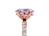 Rose gold Fancy Pink Oval  Solitaire Pavé Diamond Engagement Ring with Four-Prong Setting_44