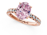 Rose gold Fancy Pink Oval  Solitaire Pave Diamond Engagement Ring with Four-Prong Setting_347