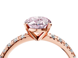 Rose gold Fancy Pink Oval  Solitaire Pave Diamond Engagement Ring with Four-Prong Setting_350