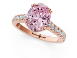 Rose gold Fancy Pink Oval  Solitaire Pave Diamond Engagement Ring with Prong Setting_21