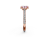 Rose gold Fancy Pink Oval  Solitaire Pave Diamond Engagement Ring with Prong Setting_22