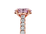 Rose gold Fancy Pink Oval  Solitaire Pave Diamond Engagement Ring with Prong Setting_25