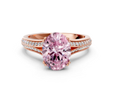 Rose gold Fancy Pink Oval  Solitaire Pave Split Shank Engagement Ring with Six-Prong Setting_37