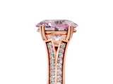 Rose gold Fancy Pink Oval  Solitaire Pave Split Shank Engagement Ring with Six-Prong Setting_42