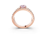 Rose gold Fancy Pink Oval  Solitaire Split Shank Pave Diamond Ring_52