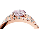 Rose gold Fancy Pink Oval  Solitaire Split Shank Pave Diamond Ring_53