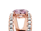 Rose gold Fancy Pink Oval  Solitaire Split Shank Pave Diamond Ring_54