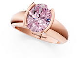 Rose gold Fancy Pink Oval  Solitaire Tension Set Diamond Ring with Wide Band_21