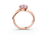 Rose gold Fancy Pink Oval  Solitaire Tension Set Diamond Ring with Wide Band_23