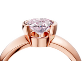 Rose gold Fancy Pink Oval  Solitaire Tension Set Diamond Ring with Wide Band_24