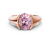 Rose gold Fancy Pink Oval  Solitaire Tension Set Diamond Ring_20