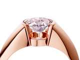 Rose gold Fancy Pink Oval  Solitaire Tension Set Diamond Ring_24