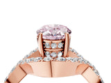 Rose gold Fancy Pink Oval  Solitaire Twist Band Pavé Diamond Engagement Ring_36