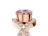 Rose gold Fancy Pink Oval  Solitaire Twist Band Pavé Diamond Engagement Ring_37