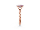 Rose gold Fancy Pink Oval  Solitaire Twist Band Ring with Four-Prong Setting_68