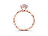 Rose gold Fancy Pink Oval  Solitaire Twist Band Ring with Four-Prong Setting_69
