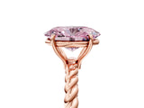 Rose gold Fancy Pink Oval  Solitaire Twist Band Ring with Four-Prong Setting_71