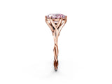 Rose gold Fancy Pink Oval  Solitaire Twist Band Six-Prong Setting 2