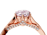 Rose gold Fancy Pink Oval  Solitaire Twist Band Six-Prong Setting 4