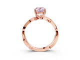 Rose gold Fancy Pink Oval  Solitaire Twist Band with Pavé Accents and Four-Prong Setting_23