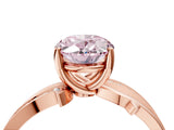 Rose gold Fancy Pink Oval  Solitaire Twist Band with Pavé Accents and Four-Prong Setting_24