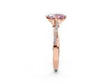 Rose gold Fancy Pink Oval  Solitaire Twist Band with Pavé Diamonds and Four-Prong Setting_68