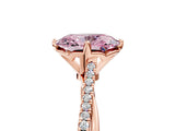Rose gold Fancy Pink Oval  Solitaire Twist Band with Pavé Diamonds and Four-Prong Setting_71
