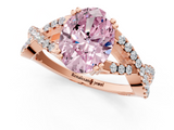 Rose gold Fancy Pink Oval  Solitaire Twist Band with Pavé Setting and Four-Prong Setting_35