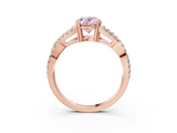 Rose gold Fancy Pink Oval  Solitaire Twist Band with Pavé Setting and Four-Prong Setting_37