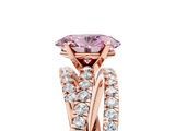 Rose gold Fancy Pink Oval  Solitaire Twist Band with Pavé Setting and Four-Prong Setting_97