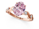 Rose gold Fancy Pink Oval  Solitaire Twisted Band with Prong Setting 1
