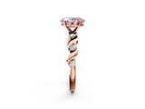Rose gold Fancy Pink Oval  Solitaire Twisted Band with Prong Setting 2