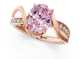 Rose gold Fancy Pink Oval  Solitaire Twisted Band with Prong Setting_4