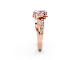 Rose gold Fancy Pink Oval  Solitaire Twisted Band with Prong Setting_5