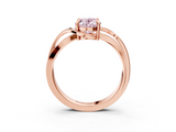Rose gold Fancy Pink Oval  Solitaire Twisted Band with Prong Setting_6
