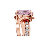 Rose gold Fancy Pink Oval  Solitaire Twisted Band with Prong Setting_8