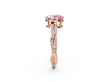 Rose gold Fancy Pink Oval  Solitaire Twisted Pave Diamond Ring with Four-Prong Setting_15