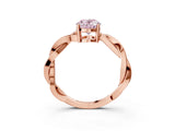 Rose gold Fancy Pink Oval  Solitaire Twisted Pave Diamond Ring with Four-Prong Setting_16