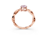Rose gold Fancy Pink Oval  Solitaire Twisted Pave Diamond Ring with Four-Prong Setting_83