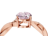 Rose gold Fancy Pink Oval  Solitaire Twisted Pave Diamond Ring with Four-Prong Setting_84