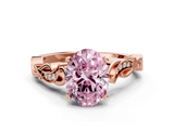 Rose gold Fancy Pink Oval  Solitaire Vine Band with Milgrain Prong Setting_3