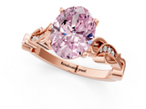 Rose gold Fancy Pink Oval  Solitaire Vine Band with Milgrain Prong Setting_4