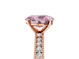 Rose gold Fancy Pink Oval  Solitaire with Pavé Band and Four-Prong Setting_306