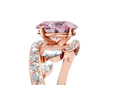 Rose gold Fancy Pink Oval  Solitaire with Pavé Twist Band and Four-Prong Setting_65