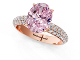 Rose gold Fancy Pink Oval  Solitaire with Pave Band and Four-Prong Setting_4