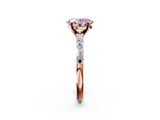 Rose gold Fancy Pink Oval  Solitaire with Side Baguettes and Channel Set Band_67