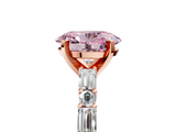 Rose gold Fancy Pink Oval  Solitaire with Side Baguettes and Channel Set Band_70